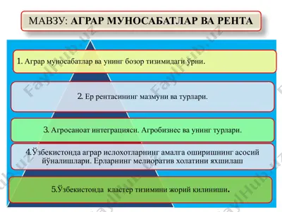 agar mavzu: agrar munosabatlar va renta — PDF