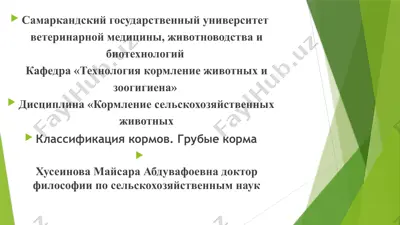 kormlenie selskokhozyaystvennykh zhivotnykh — PPTX