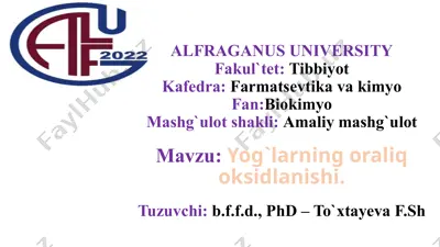 alfraganus university — PPTX