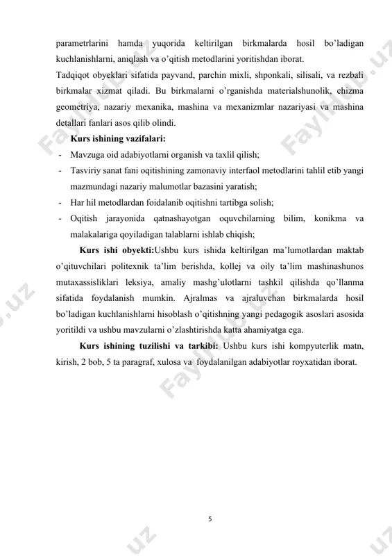 - parchin mixning ko‘ndalang kesim yuzasi. urinma kuchlanish т parchin mix materiali uchun kesilishda ruxsat etilgan urinma kuchlanish [t]k dan kichik bo‘lishi kerak. [t]k - qiymatini 6.1-jadvaldan olish mumkin. agar parchin mixlar bitta emas n ta bo‘lsa u holda bir parchin mixda hosil bo‘ladigan kuchlanish ruxsat etilgan urinma kuchlanishlardan «n» marta kichik bo‘lishi kerak, chunki siljituvchi zo‘riqishlar birikmalar oralig‘ida tekis taqsimlanadi deb qabul qilinadi. agar parchin mixli birikmalar 2 va undan ortiq paket deb ataluvchi listdan iborat bo‘lsa (6.3-rasm), u holda parchin mixda bitta emas «m» ta kesish tekisligi hosil bo‘lib, barcha kesish tekisliklarida kuchlanishlar o‘zaro teng deb faraz qilinadi. kesish tekisliklarining soni «m», paketdagi bog‘lanuvchi listlar sonidan birni ayrilganiga teng bo‘ladi. masalan 6.3-rasmda ko‘rsatilgan birikmada listlarning soni 4 ta, demak kesish tekisliklarini soni 3 ga teng bo‘ladi. parchin mixli va boltli birikmalar uchun kesilish va ezilishdagi ruxsat etilgan kuchlanishlarning qiymatlari 6.1-jadval birikma turi kuchlanish turi ruxsat etilgan kuchlanish kgk/sm2 …