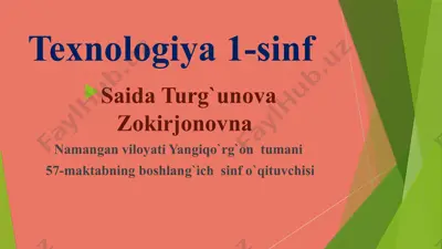 texnologiya 1-sinf — PPTX