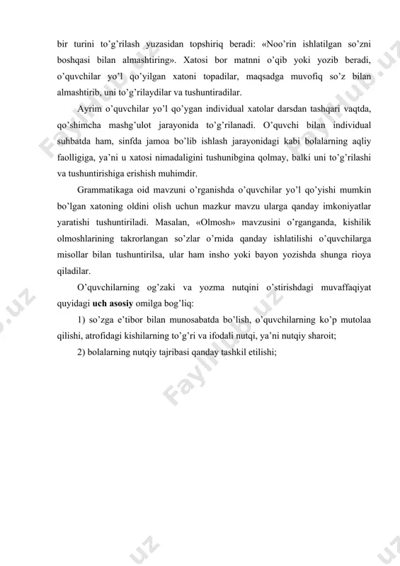 nutqiy xatolar va ularni bartaraf qilish yo’llari - Page 5