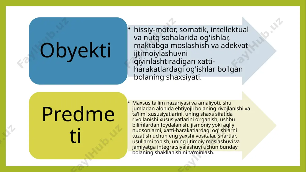 til va boshqa xususiyatlaridan qat'i nazar, aniq ta'kidlash muhimdir. 2020-yilda o‘zbekistonda xalq ta’limi tizimida inklyuziv ta’limni rivojlantirish konsepsiyasi qabul qilingan. birinchi bosqichlarda u alohida maktablar va hududlarda eksperimental sinflarni ochishni o'z ichiga oldi, masalan, alohida ta'limga muhtoj bolalar uchun boshlang'ich asosiy tuzatish sinflari yoki 9-sinf o'quvchilari uchun ixtisoslashtirilgan guruhlar. konsepsiyaga muvofiq, 2021/2022 o‘quv yilidan boshlab ixtisoslashtirilgan ta’lim muassasalarida 11 yillik majburiy umumiy o‘rta ta’lim, ixtisoslashtirilgan ta’lim muassasalarining 10-11-sinf o‘quvchilarini kasbga o‘rgatish maqsadida kasb-hunarga o‘rgatish kurslari tashkil etildi. shuningdek, respublika o‘quvchilarni kasbga yo‘naltirish va psixologik-pedagogik diagnostika markazida “inklyuziv ta’lim laboratoriyasi” tashkil etildi. uning vazifalariga umumta’lim maktablarida inklyuziv ta’lim uchun shart-sharoitlar yaratish, inklyuziv ta’lim sifati va samaradorligini aniqlash mezonlarini ishlab chiqish, shuningdek, ularning amalga oshirilishini nazorat qilish kiradi. inklyuziv ta’limning o‘ziga xos xususiyati shundaki, u o‘quv dasturiga emas, balki bolalarga qaratilgan. bunga har bir bolaning, shu jumladan nogironligi bo'lgan va qo'shimcha yordamga muhtoj bo'lgan bolalarning ehtiyojlarini qondiradigan pedagogika orqali erishiladi. shaxsga ta'sir …