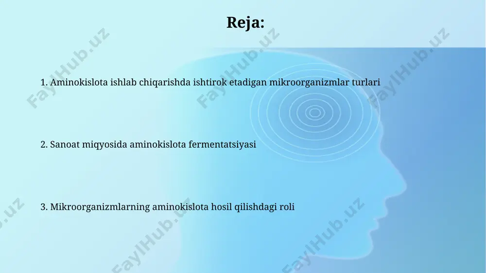 ilish qobiliyatini aniqladi, bu esa ularni ozuqa qo'shimchalari va farmatsevtika sanoati uchun muhim manba qiladi. genetik muhandislik va aminokislotalar ishlab chiqarish to'qimalar madaniyatida 15 turdagi aminokislotalarni ishlab chiqarishda samaradorlikni oshirish maqsadida, yaponiyaning kyoto shahridagi olimlar genom tahriri texnikasidan foydalanib, mikroorganizmlar genomiga yangi genlarni qo'shish va mavjud genlarni o'zgartirish yo'llari bo'yicha tadqiqotlar olib bormoqdalar. proteinlarning tarkibida bo'lgan 20 ta asosiy aminokislotaning 10 dan ortig'ini ishlab chiqarishda, masalan, lizin va treonin kabi muhim aminokislotalarni ishlab chiqarishda, shveysariya olimlari tomonidan ishlab chiqilgan ilg'or genetik muhandislik texnologiyalari qo'llanilmoqda. mikroorganizmlar va aminokislotalar gibridlash texnologiyalari yordamida yaratilgan 5 ta yangi mikroorganizmlar shtammlari, triptofan va fenilalanin hosil qilish samaradorligini 20% ga oshirdi, bu esa jahon bozorida raqobatbardoshlikni ta'minlaydi. o'zbekistonning ayrim hududlarida topilgan 100 dan ortiq bakteriya turi lizin va metionin kabi muhim aminokislotalarning biosintezida ishtirok etadi, bu jarayon sanoatda keng qo'llaniladi. aminokislotalar ishlab chiqarishdagi yangi texnologiyalar o'zbekistonning samarqand shahridagi ilmiy-tadqiqot institutida 2024-yilga kelib, bakteriyalarni genetik modifikatsiyasi orqali …