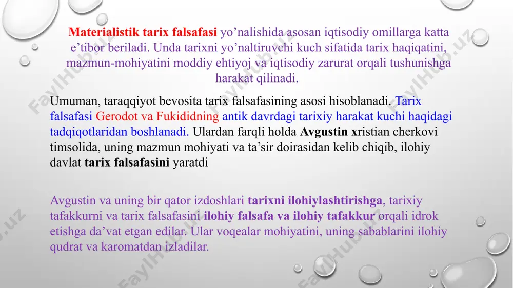i eshitadi geradot dastlab, ahamoniylar davlatining markazi bo’lgan suza shahriga keladi. efes va sard shaharlarida bo’ldi. kichik osiyodagi galis, mesopatamiyadagi efrat va tigr daryolaridan o’tadi. geradotning fikricha, kaspiy bo’ylarida ko’chmanchi massagetlar yashaydi. massagetlar baliq go’shti, parranda va sutli taomlarni istemol qilishadi. bu erning xalqlari juda jangari bo’lishgan. aytishlaricha eron shohi kir ham ularni o’ziga bo’ysudira olmagan. geradot mesopatamiya va vaviloniya o’lkalarining tabiatiga ham keng to’xtaladi. xorazmiylar xorazmliklar, so’g'dlar politmet (zarafshon) bo’ylarida, saklar tyanshan tog'ining g'arbiy etaklarida joylashgan edilar. shundan so’ng geradot hindiston o’lkasida sayohatini davom ettirib, panjobga boradi. bu erga bostirib kelgan doro haqida qimmatli malumotlar to’playdi. geradot keyingi asarlarida liviya, misr o’lkalarini ham keng tasvirlaydi i. lakatos fikriga ko’ra «tarix falsafasi tarix fanisiz bo’shliq. tarix fani esa tarix falsafasisiz ko’rdir». polibiy. er. av ii asrning ikkinchi yarimida polibiy “umumiy tarixni” yozgan. unda er. av 264-146 yillardagi voqealar bayon qilingan. uning bu asari ilmiy tadqiqotdir. polibiy grek istoriografiyasining eng yaxshi …