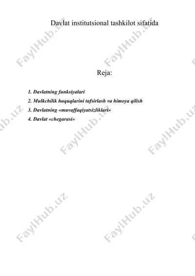 davlatning funksiyalari — DOC