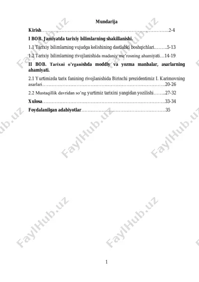 jamiyatda tarixiy bilimlarning shakillanishi — PDF