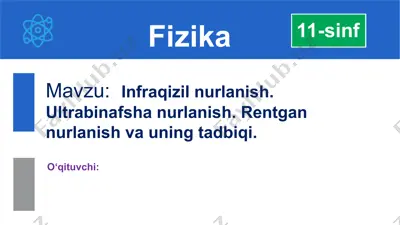 infraqizil nurlanish. ultrabinafsha nurlanish. rentgan nurlari — PPTX
