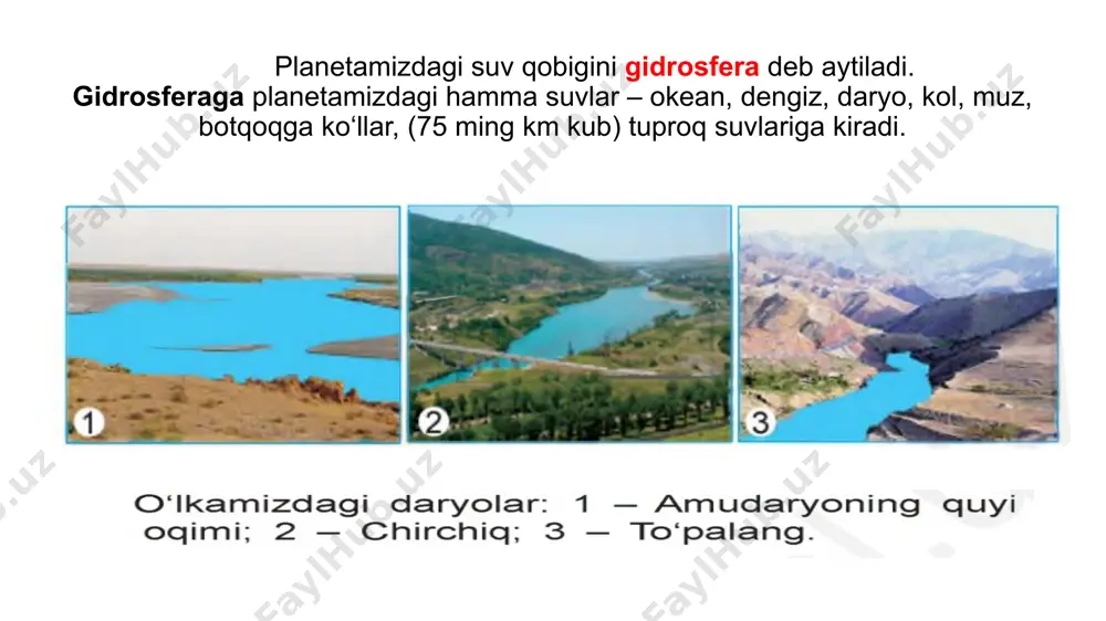 gidrosfera: toza ichimlik suvining kamayib borayotganligi - Page 4