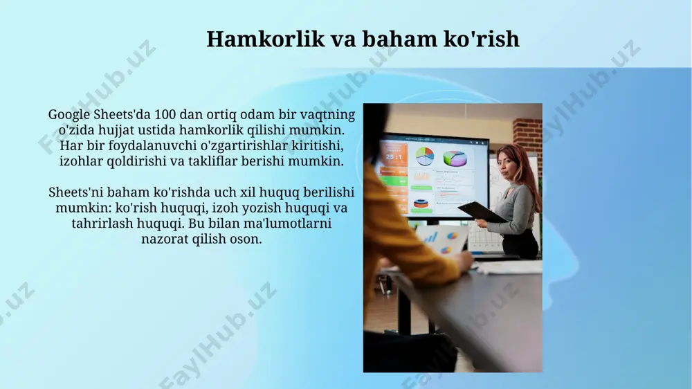 google sheets imkoniyatlarini orgatish - Page 3