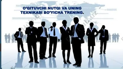 o’qituvchi nutqi va uning texnikasi bo’yicha trening — PPTX