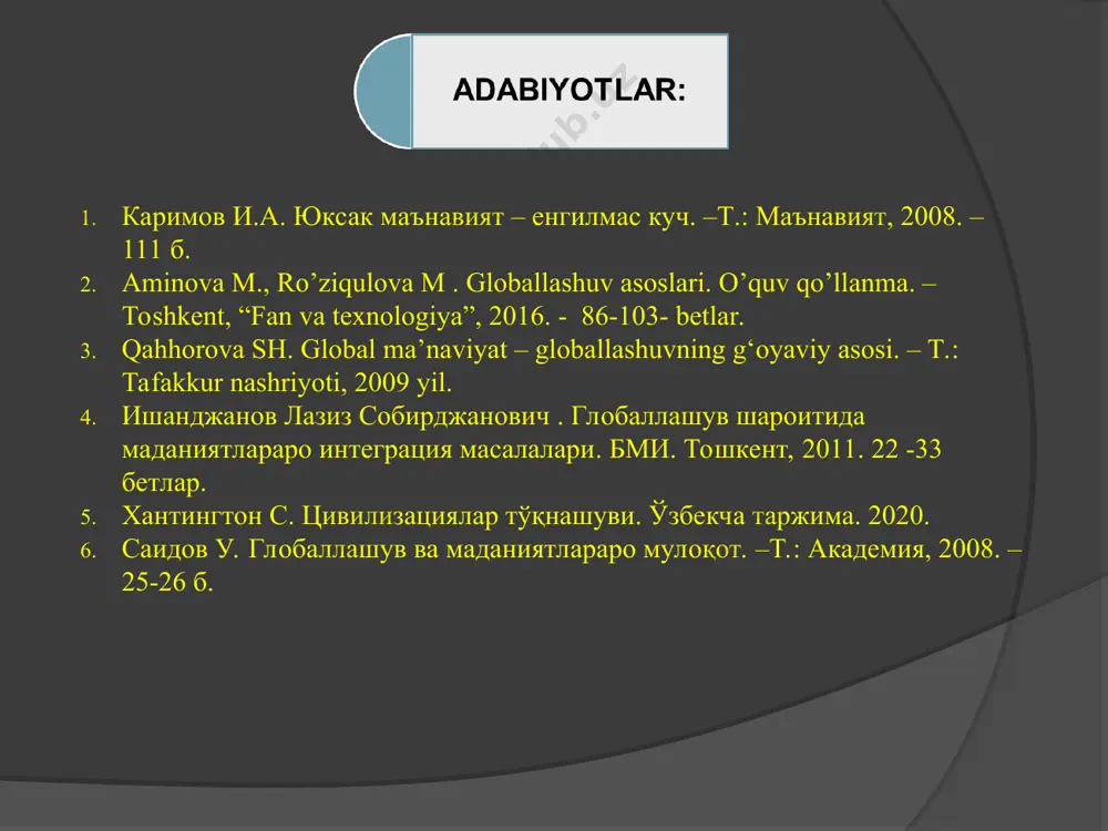 yaqqolroq ko‘rinadi musiqa naqqoshlik badiiy adabiyot xalq og‘zaki ijodi raqs san’ati o‘ymakorlik san’ati memorchilik din so’zining etimologiyasiga nazar tashlaydigan bo’lsak, u lotin tilidan tarjima qilinganda o’zbek tilida “birlashish, aloqa” degan ma'noni anglatadi. din global birlashish va integratsiya sharoitida o'ziga xos xususiyatlarini nafaqat tashqi ko'rinishdagi, balki diniy faoliyatning ichki sohalarida, diniy ongda saqlab qolishga intiladi. jahon dinlari doktrinasida dindorlarni dunyo hamjamiyati faoliyatini birlashtirishga yo'naltiradigan qoidalar mavjud. masalan, (buddizm, xristianlik, islom) millati va jug'rofiy joylashuvidan qat'i nazar, barcha odamlar uchun umumiy din hisoblanadi. ayrim tadqiqotchlar fikricha, globallashuv dinning mavjudligiga tahdid solib, dunyoda shakllangan din bilan bog’liq ijtimoiy-iqtisodiy tizimlarni yo'q qiladi. dinlar missionerlik va prozelitizm g'oyalaridan foydalanib global miqyosda yanada keng yoyilmoqda. bu jarayonda u zamonaviy axborot imkoniyatlaridan foydalanib, diniy me'yorlar va globallashuv xususiyatlarining sinkretizmini amalga oshirib, o'z dinini yangi usullar (ommaviy axborot vositalari, internet manbalari) va ilgari an'anaviy bo'lmagan hududlarda tarqata boshladi. bu holat butun dunyoda tarqalgan xristianlik va islom dinlarida yaqqol …