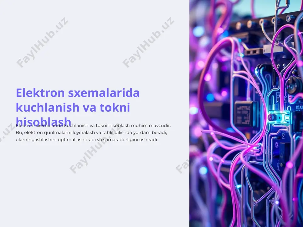 tokni hisoblash, elektron qurilmalarni loyihalash va tahlil qilish uchun muhimdir. to'g'ri hisoblash, elektron qurilmalarni ishlashini optimallashtiradi, samaradorligini oshiradi va xavfsizlikni ta'minlaydi. 12 image1.png image2.png image3.png image4.png image5.png image6.png image7.png image8.png image9.png image10.png image11.png image12.png image13.png image14.png image15.png image16.png image17.png image18.png
