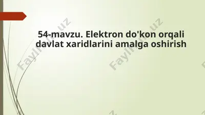 elektrondo'konor qalidavlatxaridlarini amalga oshirish — PPTX