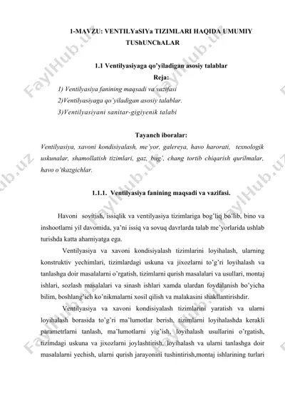 ventilyasiya tizimlari — DOCX