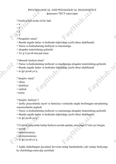 psychological and pedagogical diagnostics — DOC