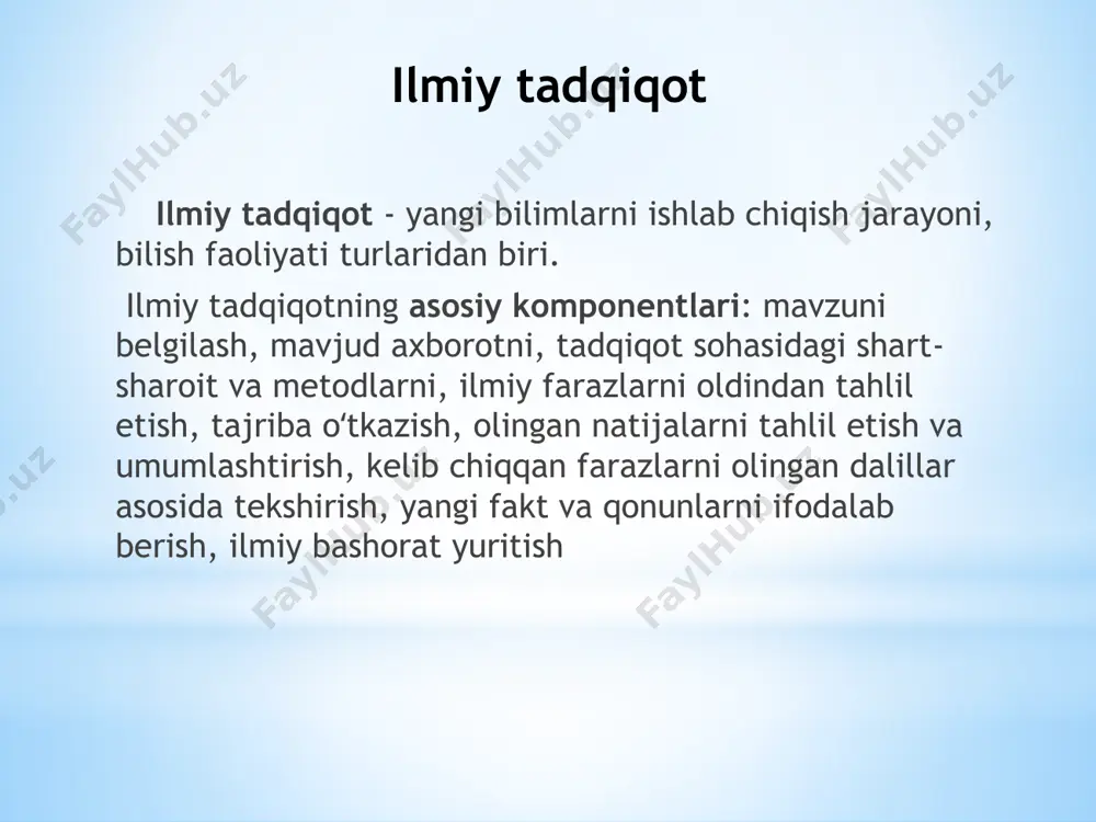 tahlili. taqrizda asarning bibliografik tavsifi, shuningdek, mazmuni, unda koʻtarilgan muammolar, asarning gʻoyaviy va badiiy xususiyatlari, muallif ijodida, adabiyotda tutgan oʻrni haqida maʼlumot boʻladi; asarga baho beriladi, uning asosiy fazilatlari va nuqsonlari qayd qilinadi. annotatsiya аnnоtаtsiya – bаdiiy, ilmiy, mеtоdik аsаrlаrning muаllifi, mаvzusi, mаnbаsi, undа ko‘tаrilgаn аsоsiy mаsаlаni ko‘rsаtishgа qаrаtilgаn qisqа хаbаrdir. аnnоtаtsiya o‘zining kаmso‘zligi, hаjm jihаtidаn nihоyatdа kichikligi bilаn bаyоnning bоshqа turlаridаn аjrаlib turаdi. annotatsiya yozishda nimalarga ahamiyat berish kerak batafsil yozilgan annotatsiya quyidagi savollarga javob bera olishi lozim. ishda nima haqida so‘z boradi? muallif qanday savollarni o‘rtaga qo‘yadi? bu savollar qanday yoritib berilgan? ishning tuzilishi qanday? ishni qanday baholash mumkin? yozilgan ish kimlarga mo‘ljallangan? v.h. rezyume matni talablari rezyume - fransuzcha so‘z bo‘lib, yozilgan, aytilgan yoki o‘qilgan narsaning qisqa holatda aks ettirish, qisqacha xulosa, biror narsaning yakuniy natijasi. abstrakt - ilmiy maqola taqdim etishning qisqartirilgan shakllaridan biri.boshqacha aytganda, bu miniatyuradagi maqola (mavhum). xulosa mavzuni o‘zlashnirish orqali talabalarda ilmiy tadqiqot …