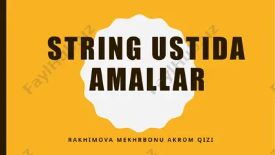 string ustida amallar — PPTX