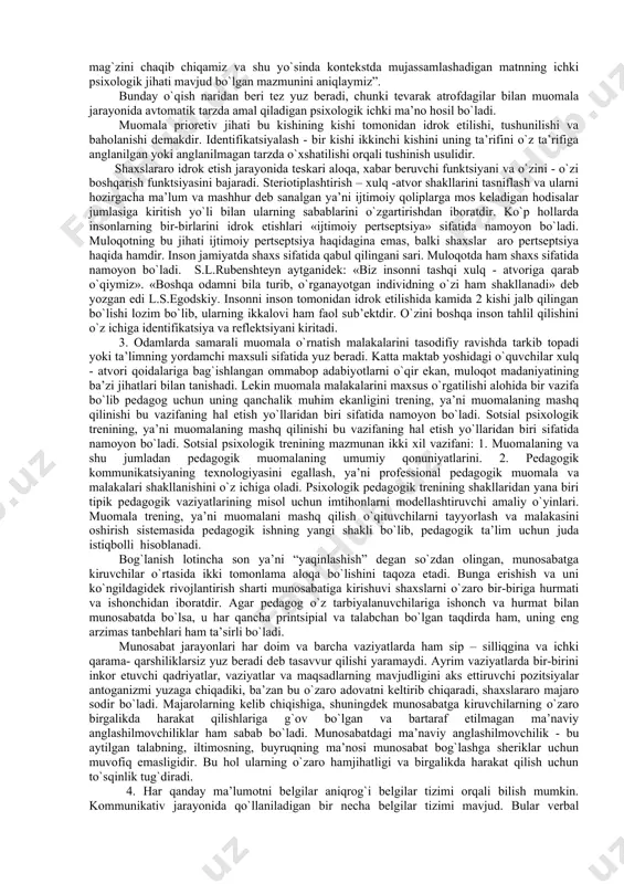 ar — imkoniyatlar tizimidan tashkil to’gan bo‘lib, u yoki bu faoliyatidagi zaruriy mahorat darajasi haqiqat hisoblanadi. insonda namoyon bo‘layotgan tasviriy san'at qobiliyati uning rassom sifatida shakllanishiga kafolat bera olmaydi. rassomlikni egallashi uchun maxsus ta'lim berilishi, tabiatga o‘zgacha munosabati, idrok qilish xayoloti, shaxsiy fazilati, salomatligi, matolar, mo‘yqalamlar, bo‘yoqlar, moslama asboblar va boshqalar muhayyo bo‘lishi lozim. ta'kidlab o‘tilgan vositalar, shartsharoitlarsiz tasviriy san'at qobiliyatlari taraqqiy etmay turiboq, ilk ko‘rinishidayoq so‘na borishi mumkin. ijtimoiytarixiy taraqqiyot ‘allasida bunday hodisalar sonsanoqsiz bo‘lib o‘tganligi hyech kimga sir emas, albatta. psixologiya fani qobiliyatlar bilan faoliyatning muhim jabhalari bo‘lmish bilim, ko‘nikma va malakalarning aynan bir narsa ekanligini rad etar ekan, ularning birligini e'tirof qiladi. shuning uchun qobiliyatlar faqat faoliyatda ro‘yobga chiqadi, lekin shunda ham aynan shu qobiliyatlarsiz amalga oshirilishi amri mahol faoliyat ko‘rinishlaridagina aks etadi, xolos. agar shaxs rasm solishga hali o‘rganmagan bo‘lsa, mabodo u tasviriy faoliyatning malakalarini uddalay olmasa, uning tasviriy san'atga nisbatan qobiliyatlari yuzasidan mulohaza yuritishga o‘rin …