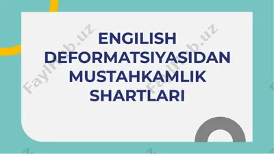 ingilis deformatsiyasidan mustahkamlik shartlari — PDF