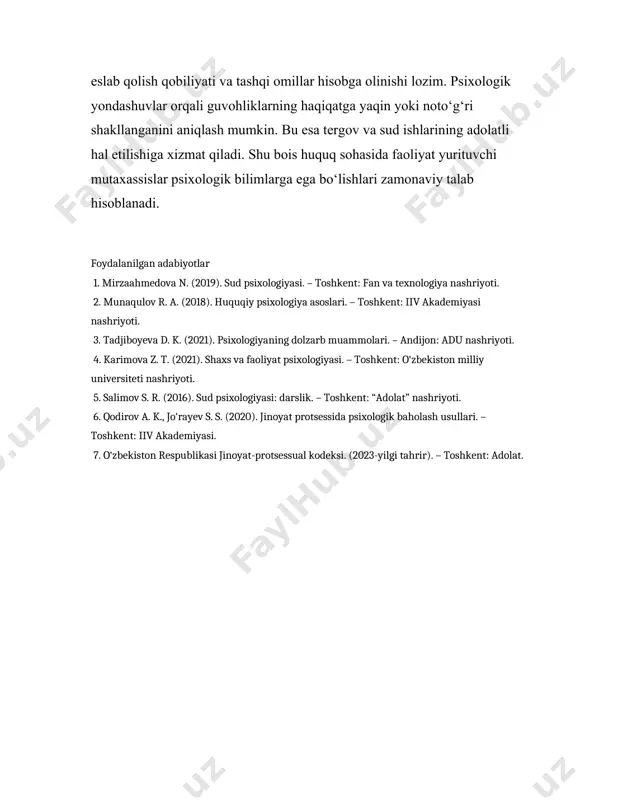 guvohlikni baholashning psixologik masalari - Page 3