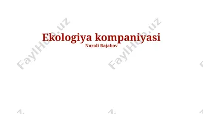 ekologiya kompaniyasi — PPTX