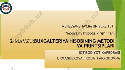 buxgalteriya hisobining metodi va printsiplari — PPTX