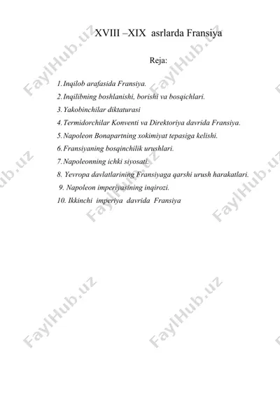 xviii –xix asrlarda fransiya — DOC