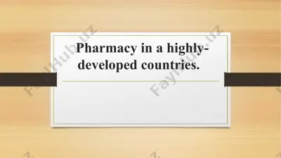 pharmacy in highly-developed countries — PPTX