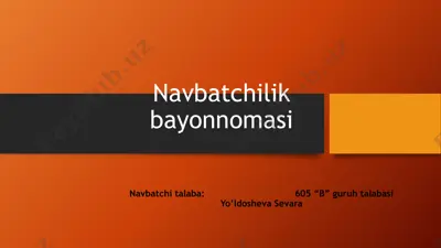 navbatchilik bayonnomasi — PPTX