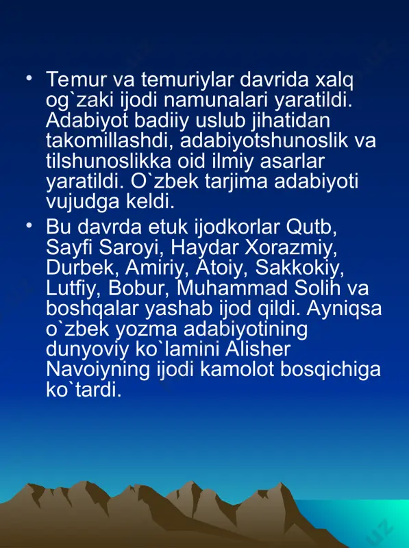темур ва темурийлар даврида адабий ҳамкорлик - Page 4
