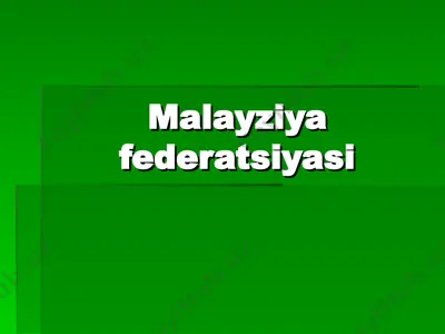 malayziya federatsiyasi — PPT