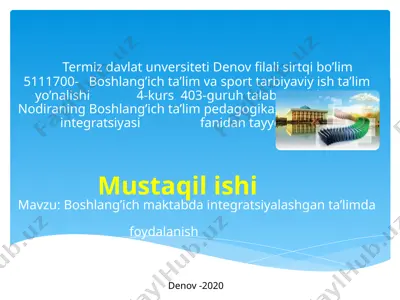 boshlang’ich maktabda integratsiyalashgan ta’limda foydalanish — PPTX