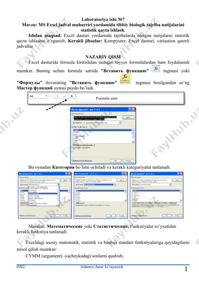ms excel jadval muharriri — DOCX
