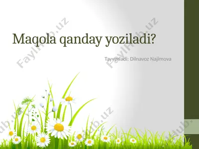 "maqola qanday yoziladi?" — PPTX