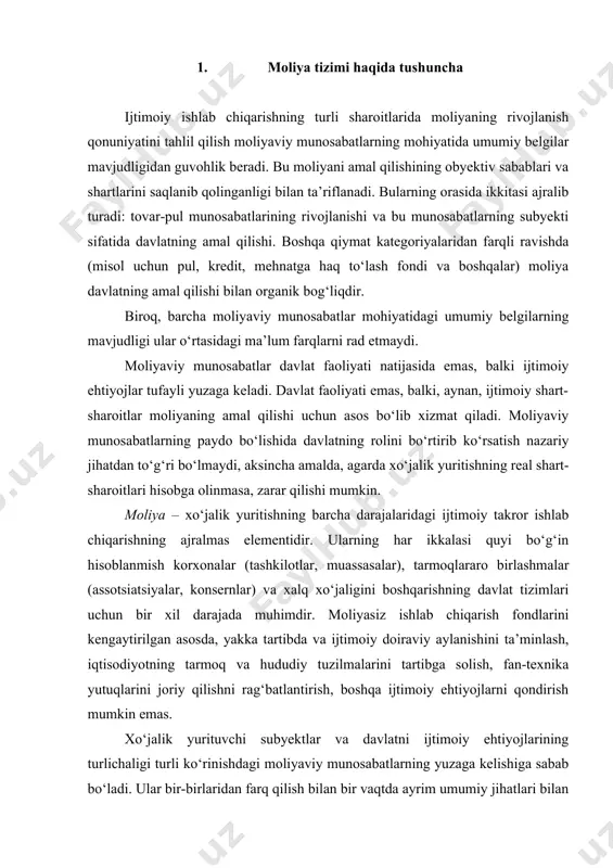 alik yurituvchi subyektlar va davlatni ijtimoiy ehtiyojlarining turlichaligi turli ko‘rinishdagi moliyaviy munosabatlarning yuzaga kelishiga sabab bo‘ladi. ular bir-birlaridan farq qilish bilan bir vaqtda ayrim umumiy jihatlari bilan xarakterlanadilar. bu esa, ularni alohida guruhlarga birlashtirish imkonini beradi. moliyaviy munosabatlarni turlicha guruhlashtirish mumkin, lekin faqatgina obyektiv kriteriylari bo‘yicha guruhlanishi ilmiy asoslangan hisoblanadi. "tizim" iborasi so‘nggi 40-50-yil davomida falsafa fanida chuqur tadqiq etib kelinmoqda va uni ijtimoiy hayot sohasiga keng joriy etish rusm bo‘lib bormoqda. ijtimoiy, shu jumladan huquqiy hodisalarga tizimli yondashish real voqelikning tub mohiyatini teran anglashga, ularning atrofidagi boshqa hodisalar bilan uzviy aloqadorlik va o‘zaro ta’sir holatida rivojlanishini anglab yetishga ko‘maklashmoqda. yagona tizim - o‘zaro uzviy aloqador va chambarchas bog‘liq qismlar (predmet, jarayon, voqealar) ning bir butun sifatida harakatlanishi, mavjud bo‘lishidir. tizimning muhim jihati - tarkibiy xususiyatning borligi, ya’ni voqelikning ichki tarkibiy qismlarga egaligi, bu qismlar orasida pog‘onali bo‘ysunish mavjudligi hamda bu qismlarning nisbiy mustaqilligi. tizimning mazkur sifatlariga e’tibor qaratishimizning boisi, …