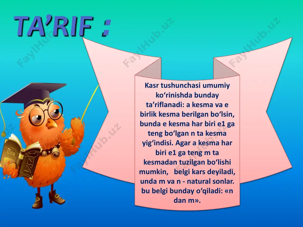 kasr sonlarni vujudga kelishi. kasr sonlar ustida amallar. - Page 5