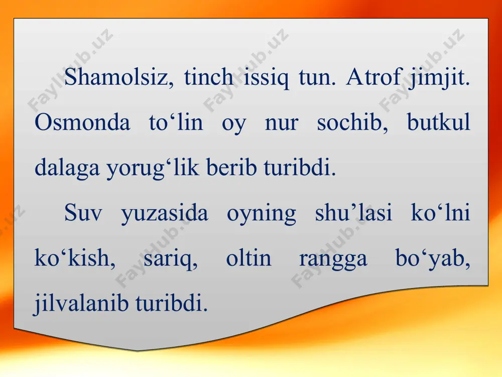 od va qobiliyat talab etadi.