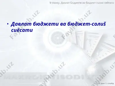 давлат бюджети ва бюджет-солидарлик сиёсати — PPT