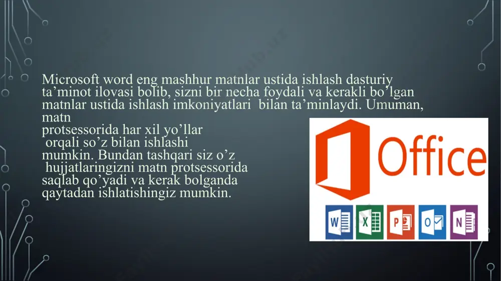 matnli ma’lumotlarni qayta ishlash dasturlarining imkoniyatlari - Page 4