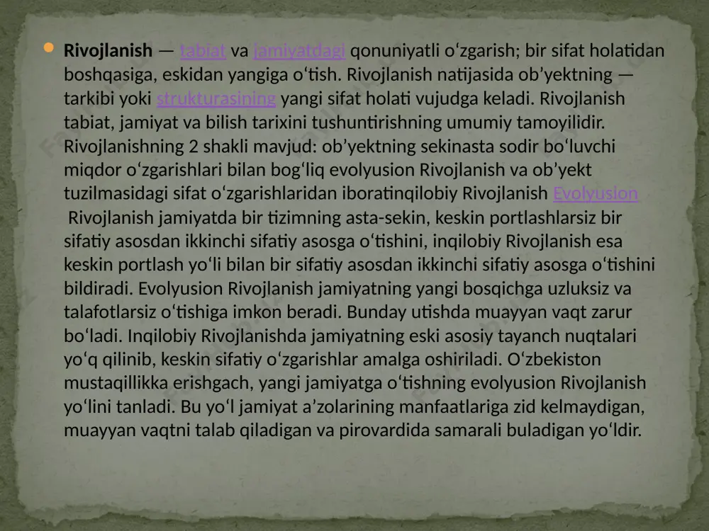  o`qitish  tarbiya  pedagogik faoliyat  ijtimoiy ta'lim  o`qitishning ijtimoiy jihatlari  ijtimoiy tarbiya  ijtimoiy pedagogik faoliyat  ijtimoiylashuv  ijtimoiy institut  ijtimoiy adaptatsiya  ijtimoiy reabilitatsiya pedagogika faoliyat- bu ta'lim-tarbiya vositasida o`quvchilarga ijtimoiy madaniyat tajribalarini singdirishga qaratilgan kasbiy faoliyatdir. ijtimoiy pedagogik faoliyat- bu bolaning ijtimoiylashuviga, ularga ijtimoiy madaniyat tajribalarini singdirishga, jamiyatda o`z-o`zini boshqarishga sharoitlar yaratishga qaratilgan kasbiy faoliyatdir. u ma'lum shaxsga qaratilgan bo`lib, aniq manzilga yo`naltirilgan faoliyatdir. ijtimoiy pedagogik faoliyat quyidagi xususiyatlarga ega. ▪ ta'lim muassasalaridagi ijtimoiy-pedagogik faoliyat, ▪ bolalar tashkilotlaridagi ijtimoiy-pedagogik faoliyat, ▪ bolalarning ijodkorligini oshirish va dam olishini tashkil etishga mas'ul tashkilotlardagi ijtimoiy-pedagogik faoliyat. ijtimoiy-pedagogik faoliyatning asosiy yo`nalishlari qo`yidagilar hisoblanadi. ▪ dezadaptatsiyaga uchragan bolalarni profilaktika qilish, ▪ ijtimoiy me'yorlardan chekingan (o`qish) bolalarni ijtimoiy reabilitatsiya qilish .bu ishlar ikki shaklda amalga oshiriladi: 1.bevosita bolaning o`zi bilan olib boriladigan ishlar. 2.bolaning ijtimoiy muhit bilan aloqasida vositachilik qilishi. ijtimoiy tarbiya esa bolaning ijtimoiylashuviga qaratilgan ijtimoiy …