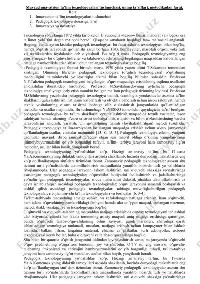 innavatsion ta’lim texnologiyalari — DOCX