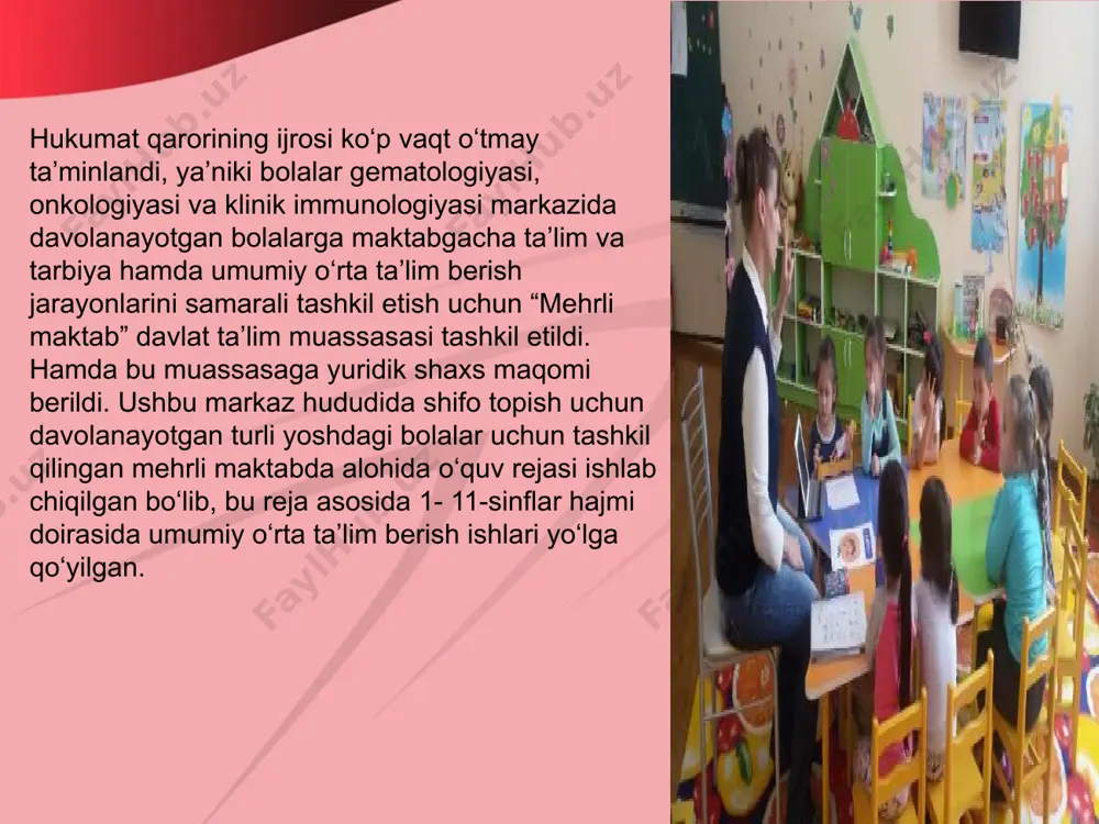 foydalanish natijasida ruhan yengillikni his qilishga katta yordam beradi. xorijiy va qo’shni mamlakatlarda inklyuziv ta’limni joriy qilinish holati jahon miqiyosida juda ko’plab davlatlarda inklyuziv ta’lim tizimini joriy qilish borasida amaliy tajribalar olib gyurilamoqda. italiya, norvegiya, shvesiya kabi mamlakatlar alohida ehtiyojli gyulalarni umumta’lim muassasalariga to’liq integrasiyalab, maxsus korreksion maktablarning yopilishiga erishdilar. biroq maxsus chqtiyojli bolalarni umumta’lim tizimi sharoitiga qabul qilgan davlatlar jismoniy va ruhiy rivojlanishidagi kamchiliklarni korreksiyalash va kompensasiyalashga yo’naltirilgan qo’shimcha ta’lim \i shatini ko’rsatish ma’suliyatidan ozod etilmaydi. aqsh, buyuk britaniya, daniya kabi bir qator mamlakatlarda maktab turini tanlash qonun tomonidan belgilanadi, ota-onalar esa talim turini tanlashni yozma ravishda tasdiqlashi, ayrim hollarda asoslab berishlari lozim, deb topilgan. avstriyada 1945 yildan boshlab nogiron bolalarni differensial o’qitish tizimi tashkil etilgan bo’lib, bu ta’lim tizimida barcha turdagi nuqsonli bolalar o’qitila boshladi. ammo 1980 yilga kelib maxsus ehtiyojli bolalarning ota-onalari demokratiya huquqlari uchun kurashib, farzandlarini umumta’lim muassasalarida o’qitilishini talab qilib chiqdilar. 1983 yilda avstriya ta’lim …