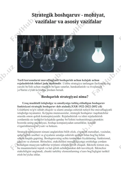 strategik boshqaruv — DOCX