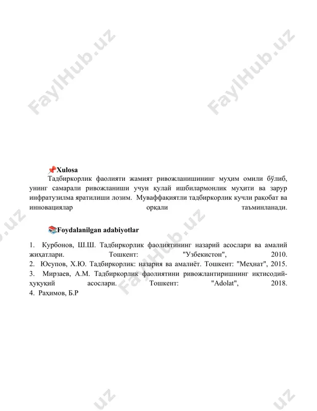 tadbirkorlik faoliyati tushinchasi - Page 5