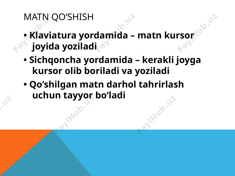 matn qo‘shish, o‘zgartirish va ko‘chirish - Page 3