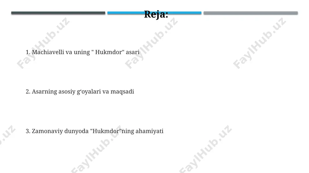 qiladi. "xulosa" atamasi, o'zbek tilida qo'llanilganda, asosan 300 dan 500 so'zgacha bo'lgan matnlarni qisqacha mazmunini ifodalashda ishlatiladi. arxiklar haqida kitobda 200 dan ortiq arxitektura obyektlarining tafsilotlari, 15-asrga oid 50 dan ortiq rasmlari va eskizlari keltirilgan. "arxiklar haqida" asari, o'rta asrlar davrida yozilgan bo'lib, 10 dan ortiq arxitektura uslublarini, jumladan, gotik va roman uslublarini o'z ichiga oladi. asar, o'z davri uchun noyob bo'lgan texnik jihatlarni, masalan, gumbazlarning konstruktiv xususiyatlari va 30 ga yaqin qurilish materiallari haqida ma'lumot beradi. shon-sharaf va obro' ushbu asarda 3 ta asosiy qism mavjud boʻlib, har bir qism 50 ga yaqin sahifa egallaydi va ijtimoiy mavqe, shaxsiy obroʻ va davlat boshqaruvi kabi tushunchalarni oʻz ichiga oladi. "shon-sharaf va obro'" (shon-sharaf va obro') kitobi, taxminan 150 betdan iborat boʻlib, ijtimoiy-falsafiy masalalarga bagʻishlangan. kitobning nashr yili aniq koʻrsatilmagan boʻlsa-da, matn tahliliga koʻra, 20-asrning 70-yillarida yozilgan boʻlishi ehtimoldan yiroq emas. harbiy san'at the study of "harbiy san'at" historically involved mastering …