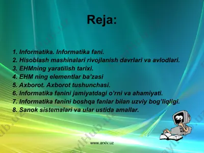 informatika tushunchasi — PPT