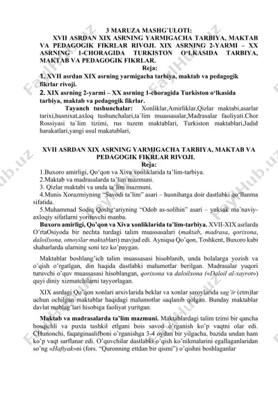 xvii asrdan xix asrning yarmigacha tarbiya, maktab va pedagogik fikrlar rivoji — DOCX