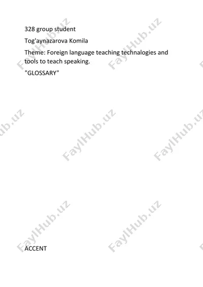 foreign language teaching technalogies and tools to teach speaking — DOCX